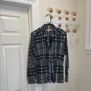 Burberry - Leopard Preppy Long Sleeve Button Down Shirt - Black / White - 10